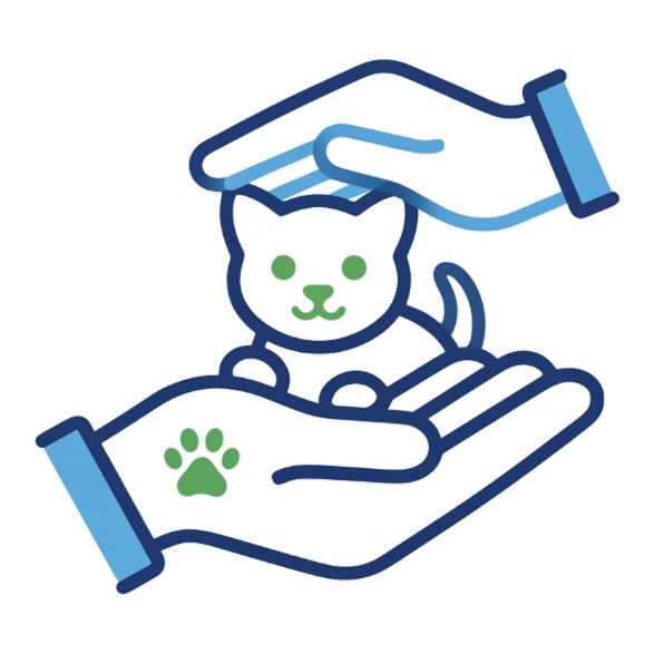 Hands gently holding a cat representing compassionate pet care in Angleton