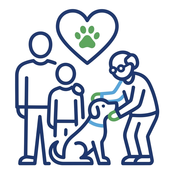 Family with dog and cat receiving trusted veterinary care in Angleton